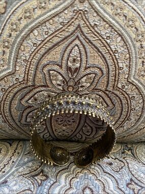 Antique-Style Bronze Filigree Cuff Bracelet
